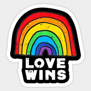 Love Wins Flag Gay Ally Pride Month LGBTQ Men Women Sticker